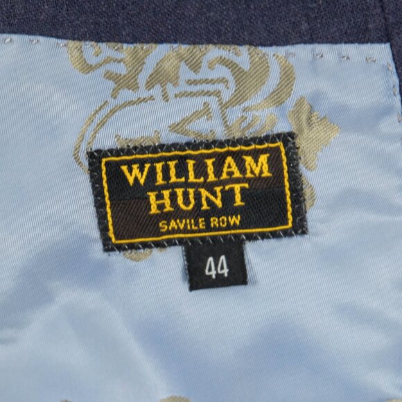 William Hunt Blazer Mens 44R Blue Linen Two Button Vented Casual Lightweight - Picture 12 of 13